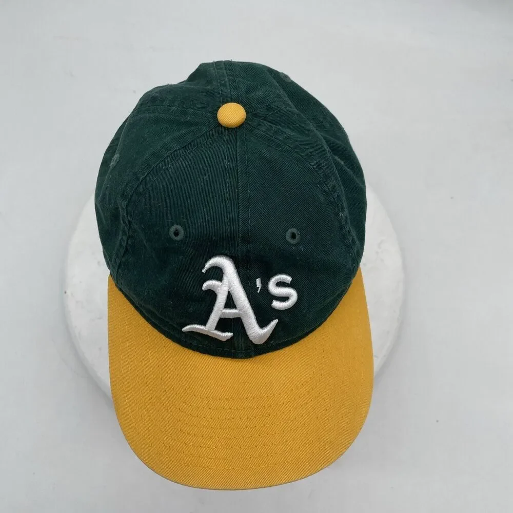 Oakland A's Youth Baseball Hat. Adjustable Green/Yellow 9Forty New Era 2017